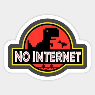 No Internet Pixel Art Dinosaur Sticker